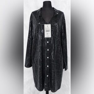 Ashley Stewart Black Maxi Dress with Silver Accents